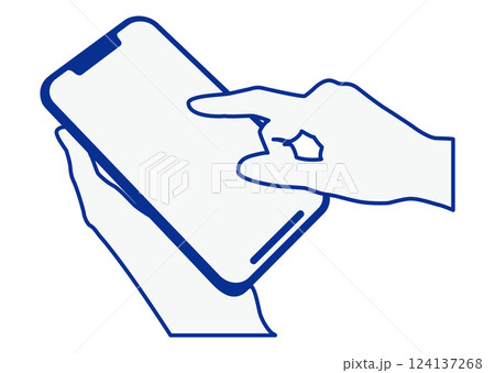 スマートフォンを操作する手 124137268