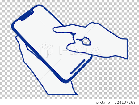 スマートフォンを操作する手 124137268