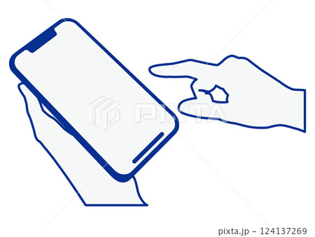 スマートフォンを操作する手 スマートフォンを操作する手 124137269