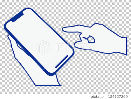 スマートフォンを操作する手 スマートフォンを操作する手 124137269