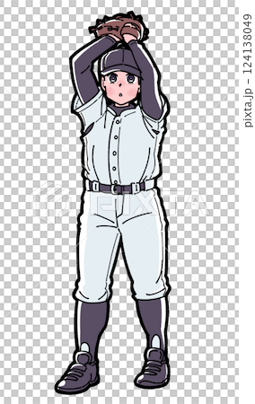 一個男孩在打棒球的插圖 一個男孩在打棒球的插圖 124138049