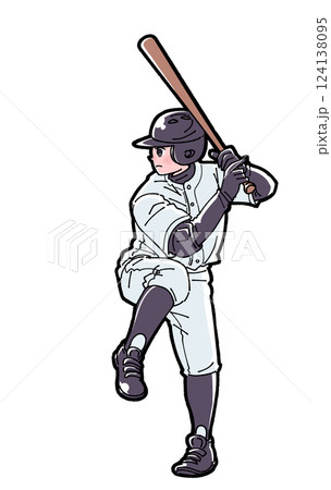 野球をする男の子のイラスト 野球をする男の子のイラスト 124138095