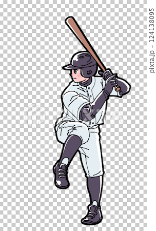 野球をする男の子のイラスト 野球をする男の子のイラスト 124138095
