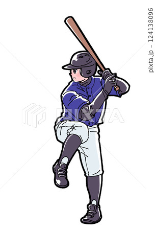 野球をする男の子のイラスト 野球をする男の子のイラスト 124138096