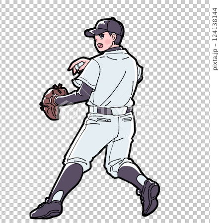 Illustration of a boy playing baseball 124138144