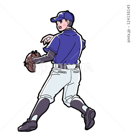 野球をする男の子のイラスト 124138145