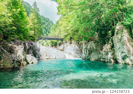 <長野>阿寺渓谷の美しい絶景 -牛ヶ淵- <長野>阿寺渓谷の美しい絶景 -牛ヶ淵- 124138723