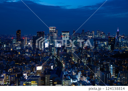 東京・渋谷夜景 124138814