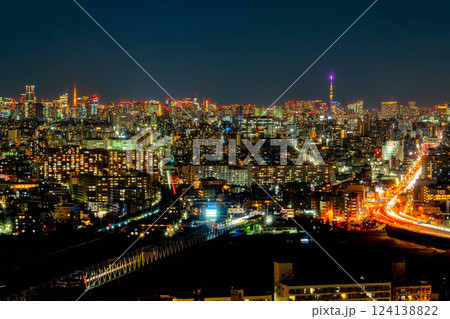 東京夜景・大田区方面から望む 東京夜景・大田区方面から望む 124138822