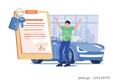 The Happy Young Man Was Excited When Got A Bank Authorization 124139747