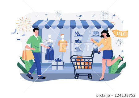 Everyone Happy New Year's Eve Shopping 124139752