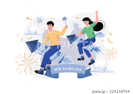 The Kids Riding New Year's Fireworks 124139754