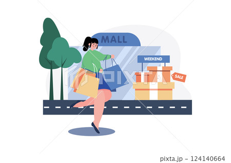 Women doing shopping on the weekend Women doing shopping on the weekend 124140664
