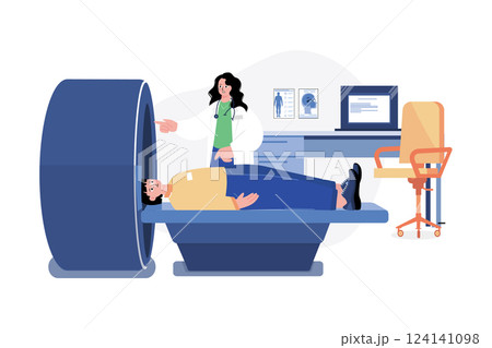 Body Checkup Illustration concept. A flat illustration isolated on white background 124141098
