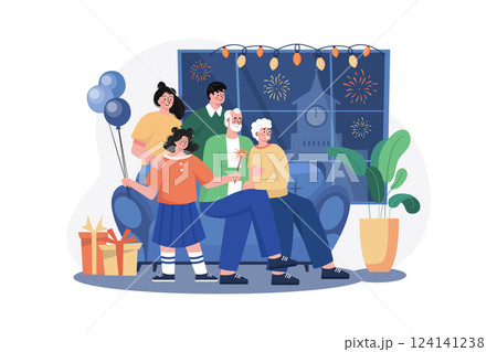 New years Eve Illustration concept. 124141238
