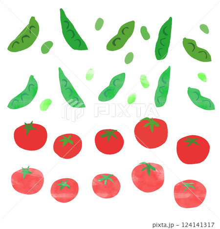枝豆とトマトのイラスト 124141317