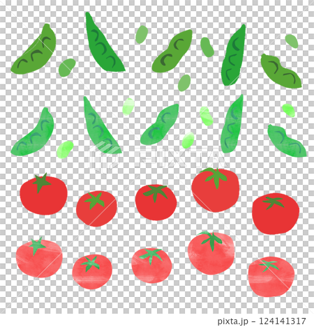 枝豆とトマトのイラスト 124141317