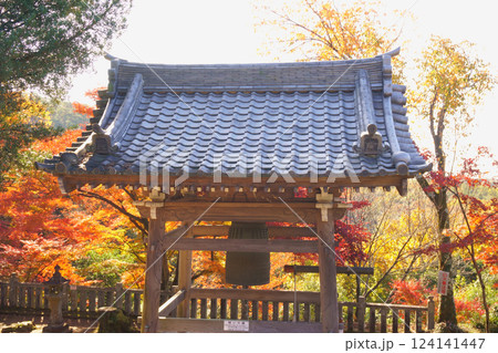 美しい紅葉に囲まれた継鹿尾観音寂光院　鐘楼堂 124141447