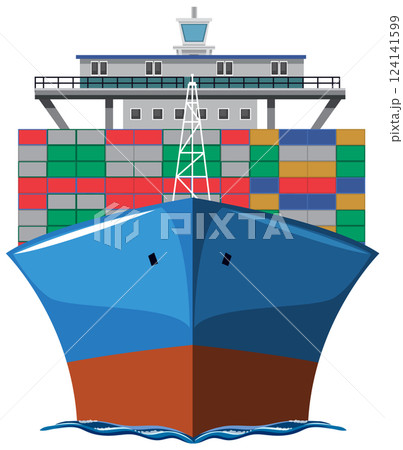 Cargo Ship with Colorful Containers Cargo Ship with Colorful Containers 124141599