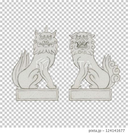 上帝的使者,獅子狗,神獸,靈獸,水彩插圖 上帝的使者,獅子狗,神獸,靈獸,水彩插圖 124141677