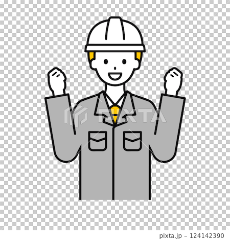 Upper body pose_simple worker male 06 Upper body pose_simple worker male 06 124142390