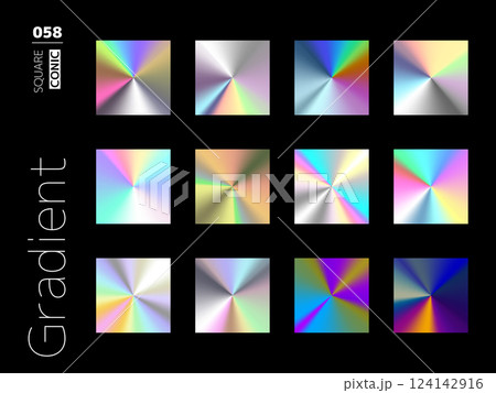 グラデーションの四角形スタイルのセット 058 グラデーションの四角形スタイルのセット 058 124142916