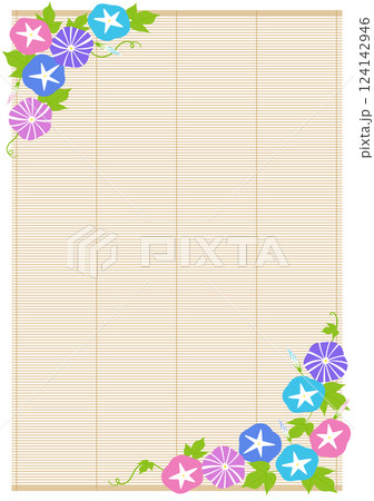 朝顔とすだれ-縦 124142946