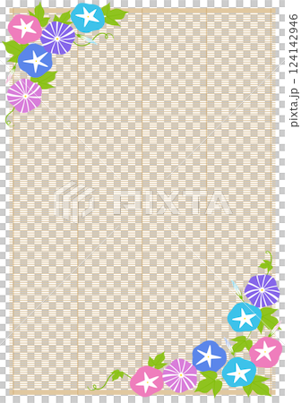 朝顔とすだれ-縦 124142946