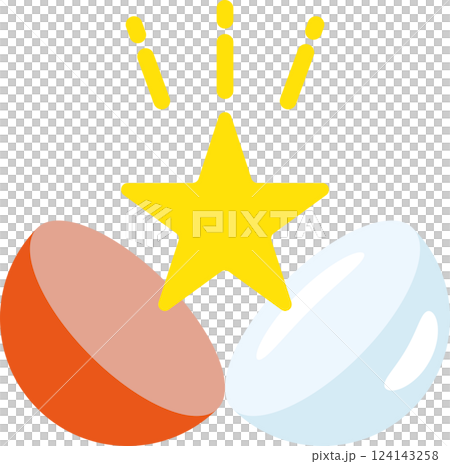 Gachapon 星和藥丸符號插圖 124143258