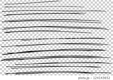 Hand drawn lines under letters Underline set Vector 124143652