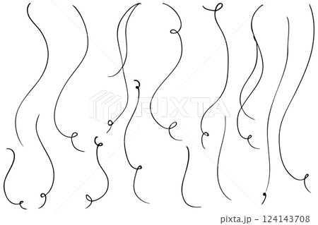 縦の手描きの文字の下の線 アンダーラインセット ベクター 縦の手描きの文字の下の線 アンダーラインセット ベクター 124143708