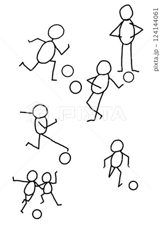 サッカーをする棒人間 124144061