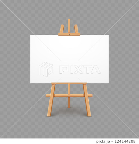 Empty Canvas on Wooden Easel. Vector 124144209