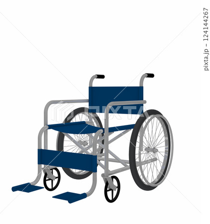 斜めから見た車椅子の3dレンダリング 124144267