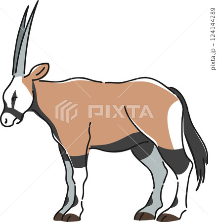 手描きのオリックスのイラスト 124144289