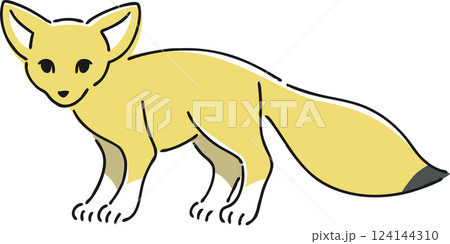 手描きのフェネックのイラスト 124144310