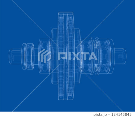 Wave Reducer. Vector illustration, 3d render 124145843
