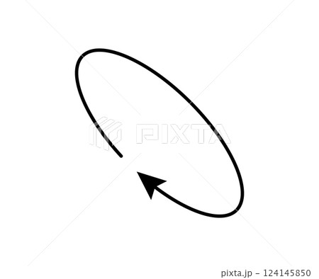 Oval circle rotate arrow icon. Ellipse orbit line arrow symbol. Oval circumference sign. Vector illustration isolated on white background Oval circle rotate arrow icon. Ellipse orbit line arrow symbol. Oval circumference sign. Vector illustration isolated on white background 124145850