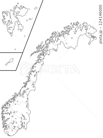 白地図　ノルウェー 124146000