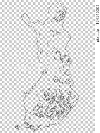 白地図　フィンランド 124146003