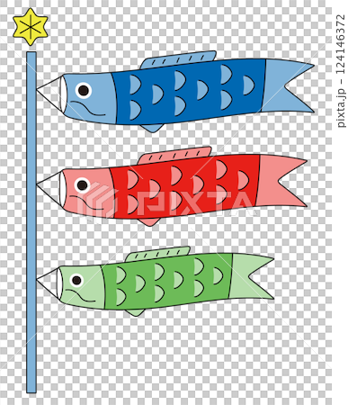 Illustration material for Children's Day. Decoration of carp streamers. Decoration for Boys' Festival. Illustration material for Children's Day. Decoration of carp streamers. Decoration for Boys' Festival. 124146372