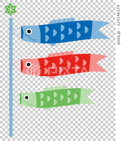 Illustration material for Children's Day. Decoration of carp streamers. Decoration for Boys' Festival. Illustration material for Children's Day. Decoration of carp streamers. Decoration for Boys' Festival. 124146374
