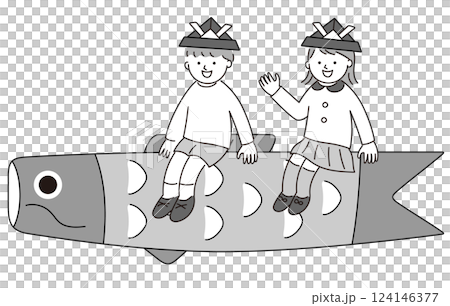 Illustration material for Children's Day. Decoration of carp streamers. Decoration for Boys' Festival. 124146377