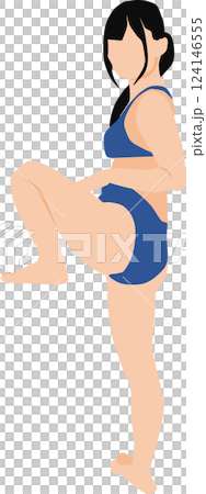 身穿泳衣的女子擺姿勢的插圖 身穿泳衣的女子擺姿勢的插圖 124146555