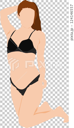 身穿泳衣的女子擺姿勢的插圖 身穿泳衣的女子擺姿勢的插圖 124146557