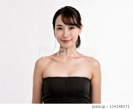 女性・正面の人物写真 女性・正面の人物写真 124146571