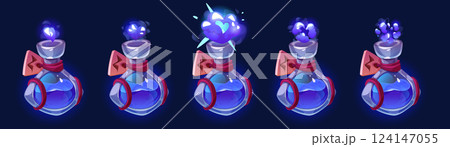 Cartoon potion bottles sprite sheet animation set Cartoon potion bottles sprite sheet animation set 124147055