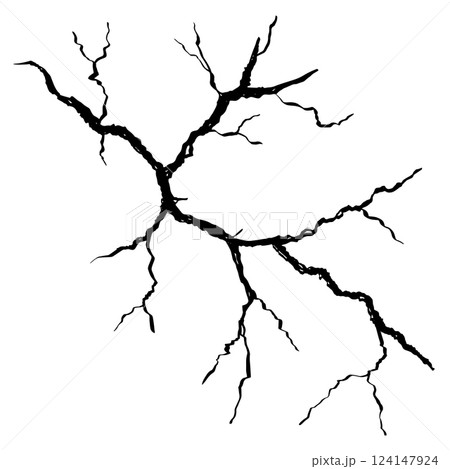 Doodle sketch style of Hand drawn cracks cartoon vector illustration. 124147924