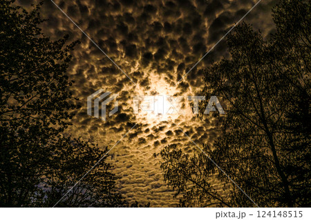 人間の恐怖心理を描写したような空と雲 124148515