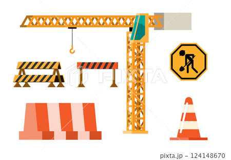 Construction Site Equipment and Machinery Elements Construction Site Equipment and Machinery Elements 124148670
